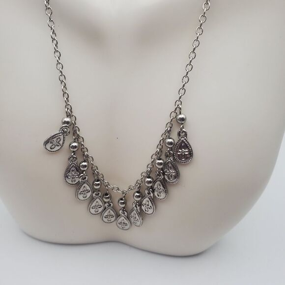 Celtic cross dangle‎ charm necklace silver toned - Picture 1 of 3